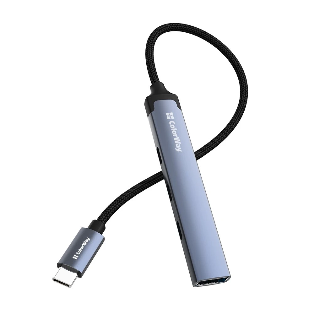 USB-хаб СolorWay USB Type-C 4-в-1 (CW-HUB07) Тип: USB-хаб; Форм-фактор: