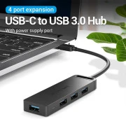 USB-хаб Vention TGKBB 4 порти Чорний