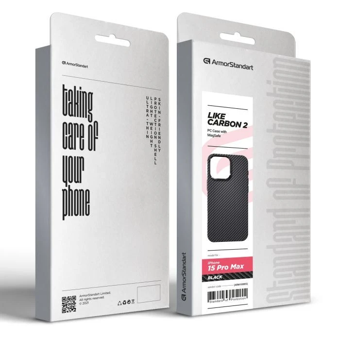 Чохол для мобільного телефону Armorstandart LikeCarbon2 MagCase для Apple iPhone 15 Pro Max Black (ARM83805) (UA) ; з моделями: Apple iPhone 15 Pro Max;