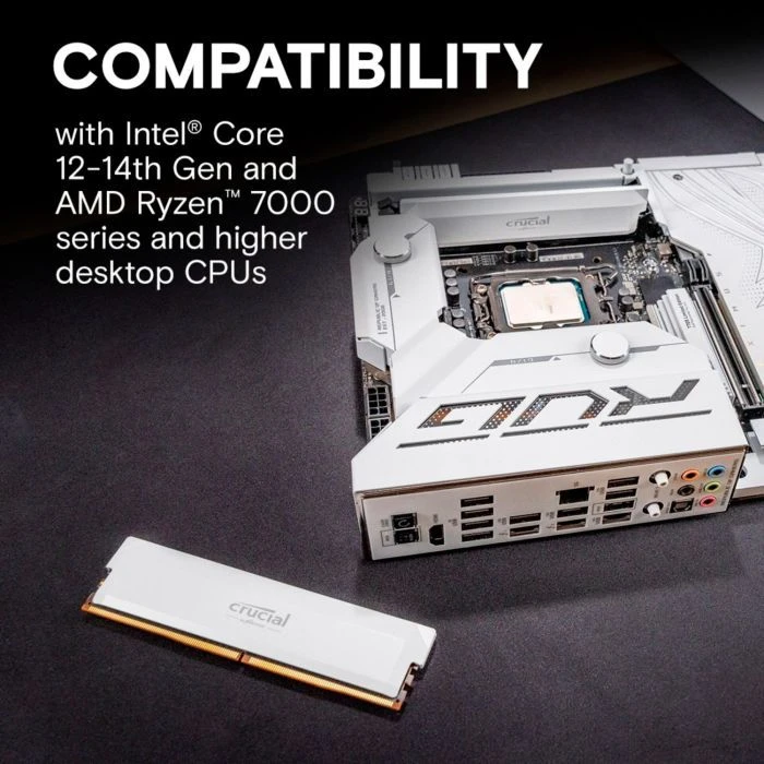 DDR5 16GB 6400 MHz Pro Overclocking White Micron (CP16G64C38U5W) (UA) ; Обсяг пам'яті: 16 ГБ; Кількість