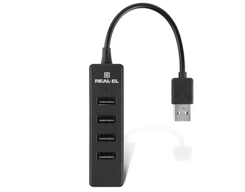 USB-хаб REAL-EL HQ-154 4 порти (EL123110007) Тип: USB-хаб; Форм-фактор: