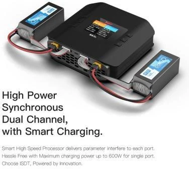 Зарядний пристрій ISDT K4 AC 400W DC 600Wx2 (HP0015.K4) (UA) Бренд: ISDT; Розміри, см: 14,2х13,5х6,4;