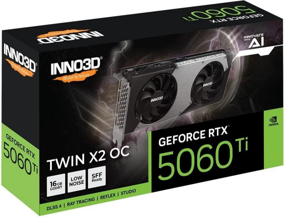 INNO3D GeForce RTX 5060 Ti 16GB TWIN X2 OC (N506T2-16D7X-191073N) (UA) Бренд: INNO3D; Виробник GPU: NVIDIA; GPU: