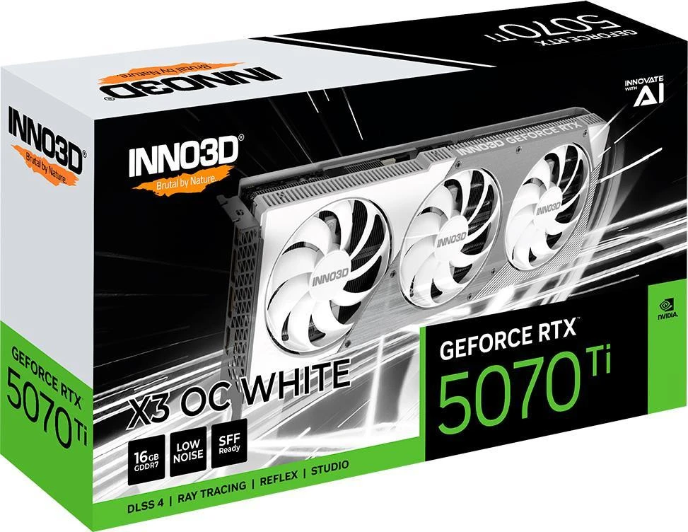 INNO3D GeForce RTX 5070 Ti X3 OC White (N507T3-16D7X-176068W) Бренд: INNO3D; Виробник GPU: NVIDIA; GPU: