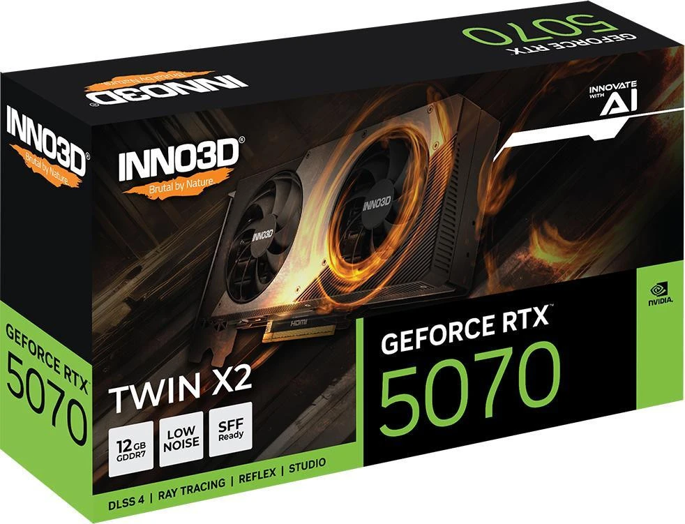 INNO3D GeForce RTX 5070 TWIN X2 (N50702-12D7-195064N) Бренд: INNO3D; Виробник GPU: NVIDIA; GPU: