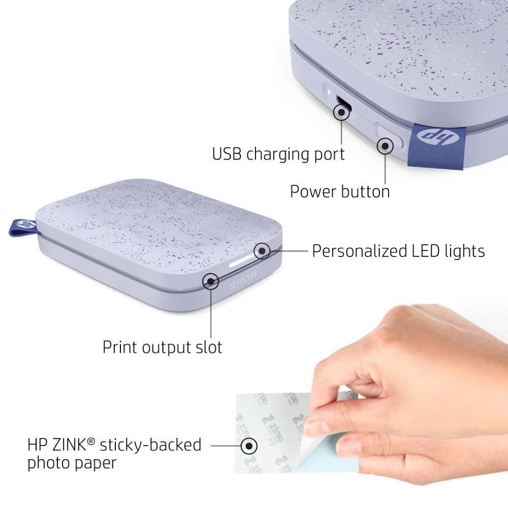 Принтер HP Sprocket 2x3 Ліловий (HPISPPR) (UA) Бренд: HP; Клас пристрою: