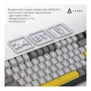 Ajazz AK820 Pro Flying Fish Switch Purple RGB USB/Wireless/Bluetooth UA Purple (AK820PRO-FF-PWB) (UA)