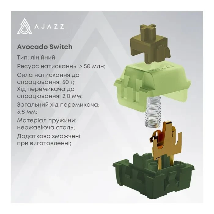 Ajazz AK820 MAX Avocado Switch Black RGB USB/Wireless/Bluetooth UA Black (AK820MAX-AS-BG) (UA)