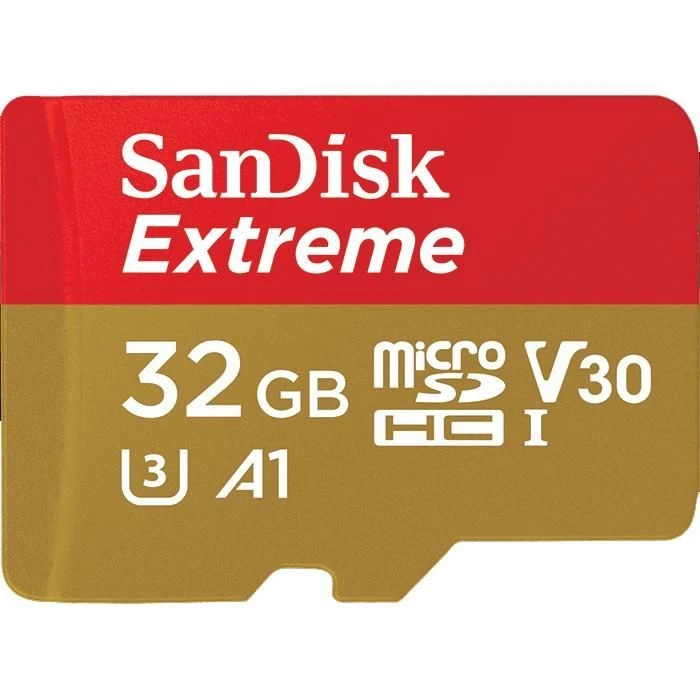 SanDisk 32GB microSD class 10 UHS-I U3 V30 A1 Extreme (SDSQXAF-032G-GN6AT) (UA) ; Обсяг пам'яті: 32 ГБ; Клас карти: