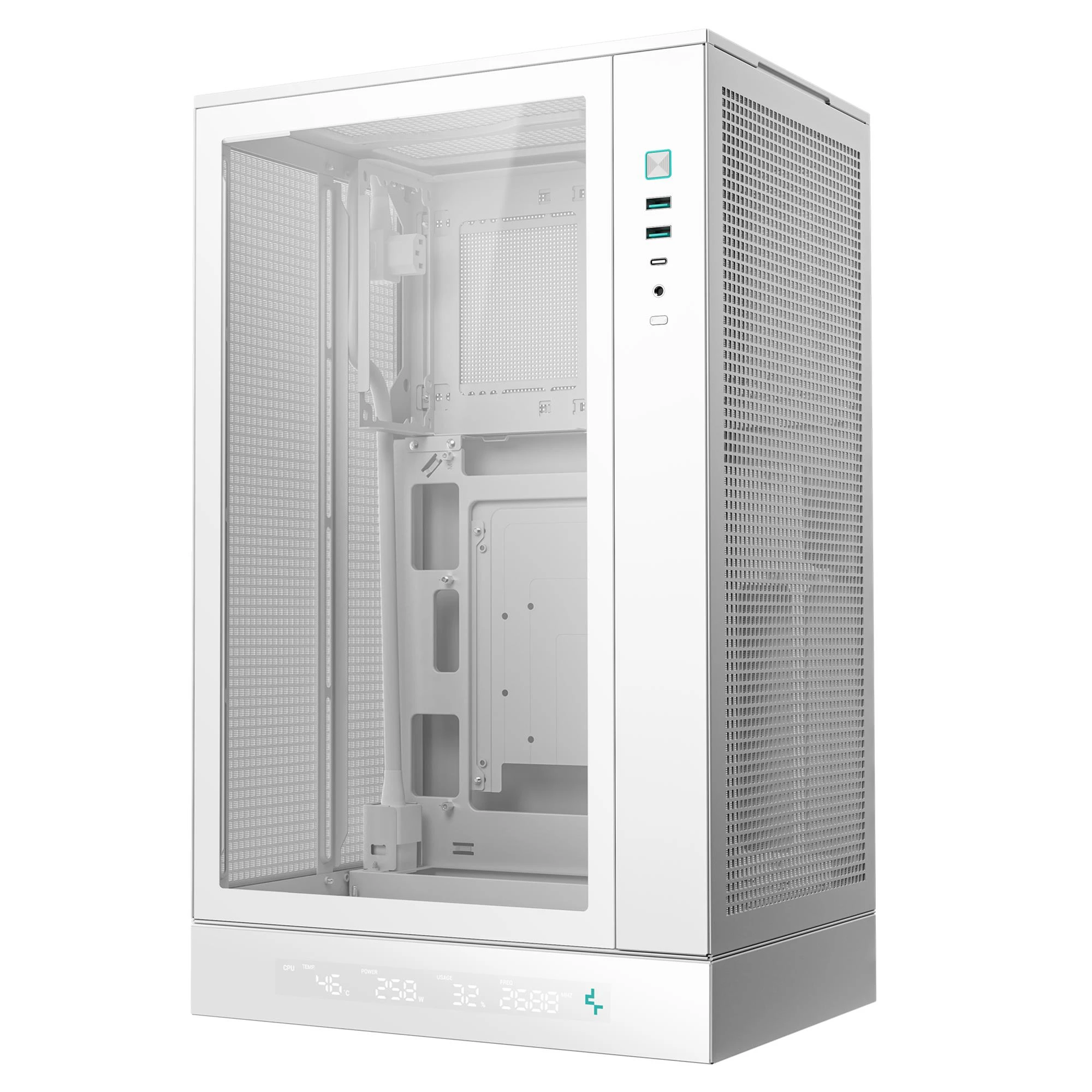 DeepCool CH270 Digital White (R-CH270-WHNDM0-G-1) без БП (UA) USB 2.0: немає; Аудіо роз'єми: 1; USB 3.x: