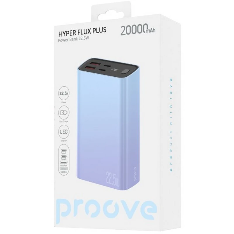 Proove Hyper Flux Plus 22.5W 20000mAh Gradient (PBF222120009) Ємність: 20000 мА / год; Технологія: