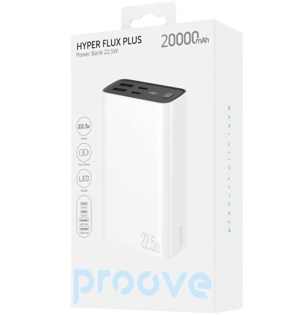 Proove Hyper Flux Plus 22.5W 20000mAh White (PBF222120002) Ємність: 20000 мА / год; Технологія:
