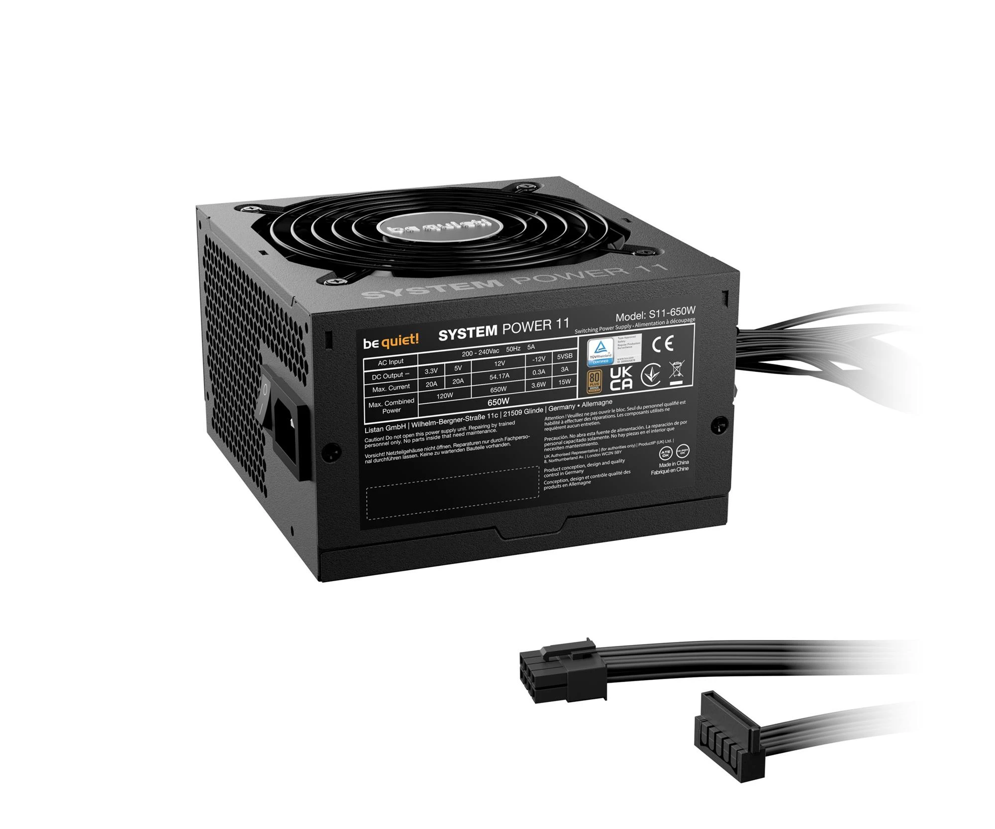 be quiet! System Power 11 650W 80 Plus Bronze (BP011EU) EU Максимальная мощность, Вт: 650 Вт;