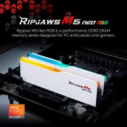 DDR5 32GB (2x16GB) 6000 MHz Ripjaws M5 Neo RGB Matte White G.Skill (F5-6000J3636F16GX2-RM5NRW) (UA)