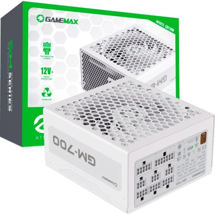 Gamemax 700W (GM-700 Modular white) (UA) ; Стандарт БП: ATX; Потужність: 700