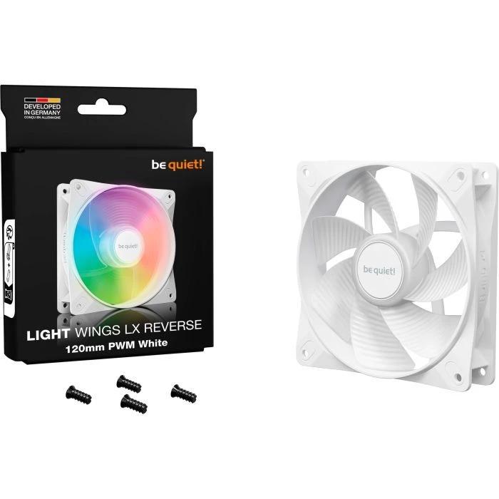 Кулер для корпуса Be quiet! Light Wings LX 120mm PWM Reverse білий (BL133) (UA)