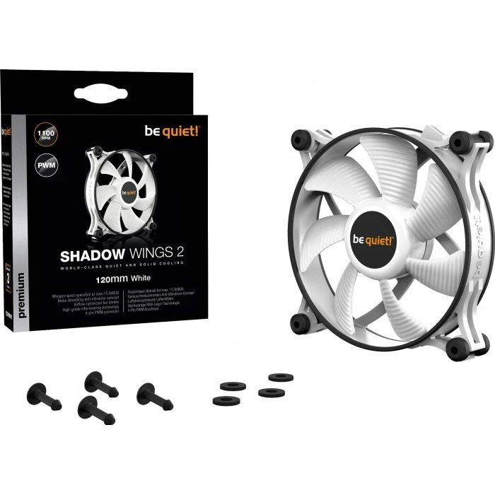 Кулер для корпуса Be quiet! SHADOW WINGS 2 PWM White (BL089) (UA)