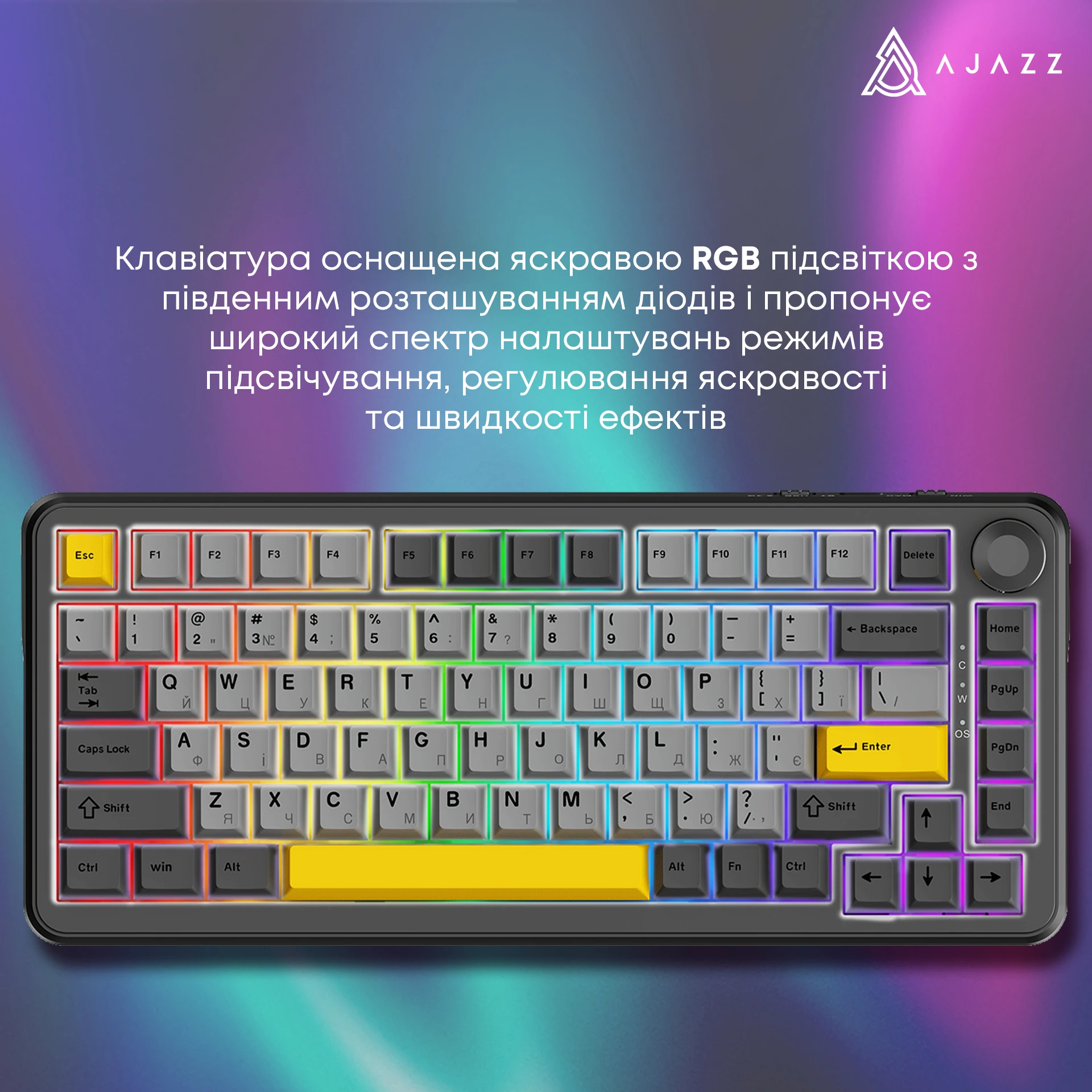 Ajazz AK820 Max Magnetic Switch Black (AK820MAX-WM-BGY) (UA) Тип клавіш: механічні; Джерело
