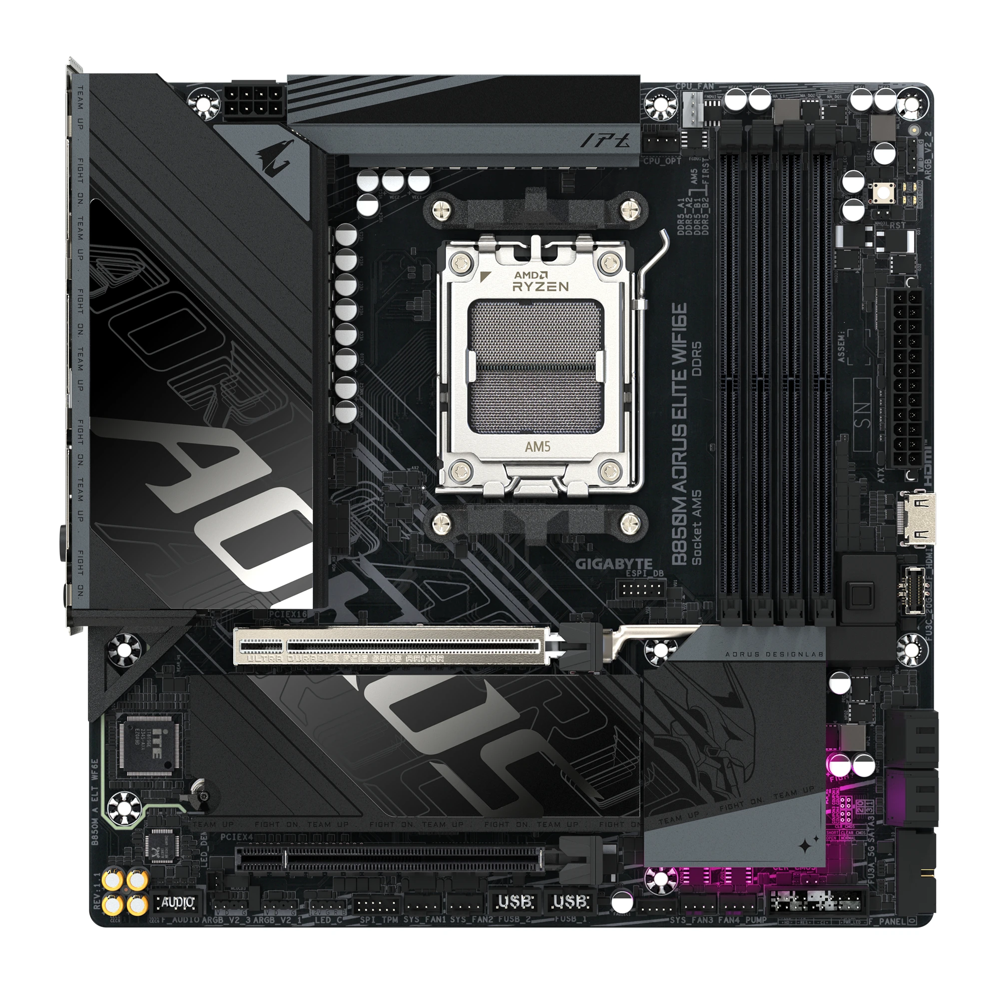 Gigabyte B850M Aorus Elite WiFi6E Socket AM5 Сокет: AM5; Чіпсет: AMD B850;