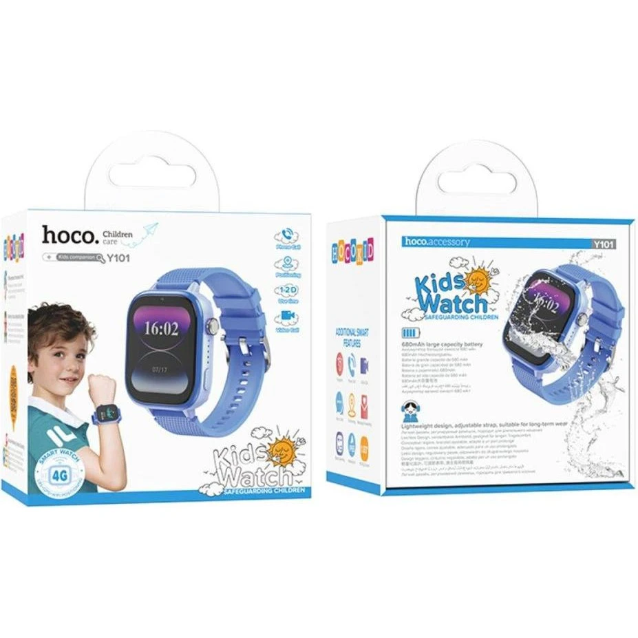 Дитячі смарт-годинники Hoco Y101 Blue (6942007626439) (UA)