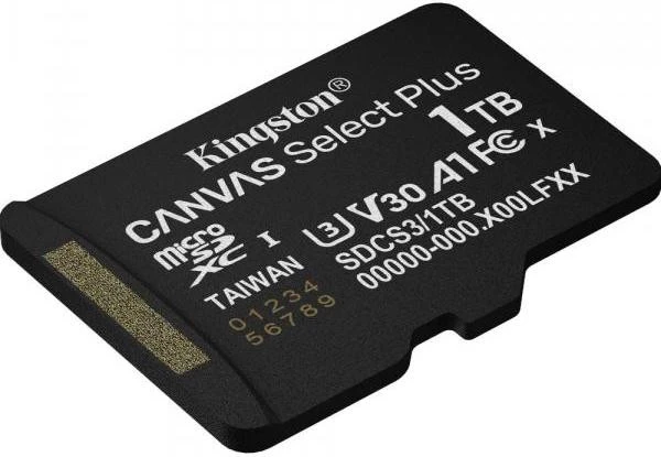 Kingston 1 TB microSDXC Canvas Select Plus Gen3 (SDCS3/1TBSP) (UA) Бренд: Kingston; Обсяг пам'яті, ГБ: 1024;