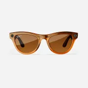 Ray-Ban Meta Skyler Standard - Shiny Caramel Transparent / Brown (RW4010 670683 52-20)