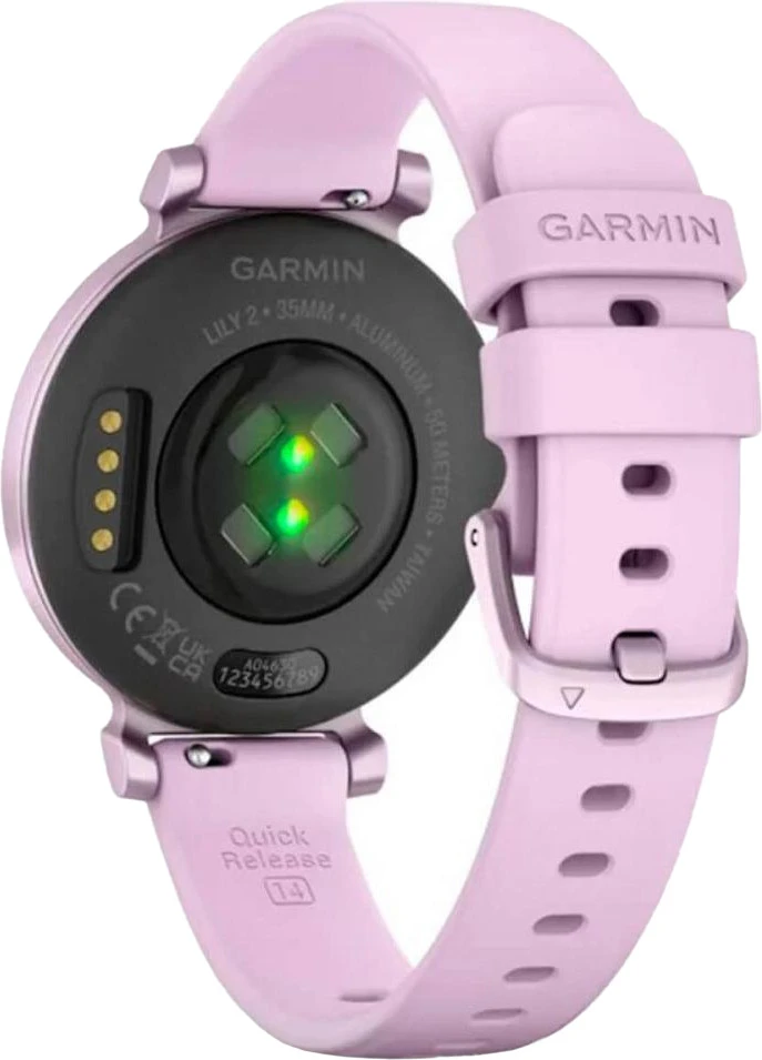 Смарт-годинники Garmin Lily 2 Metallic Lilac з лавандовим силіконовим ремінцем (010-02839-01/21)