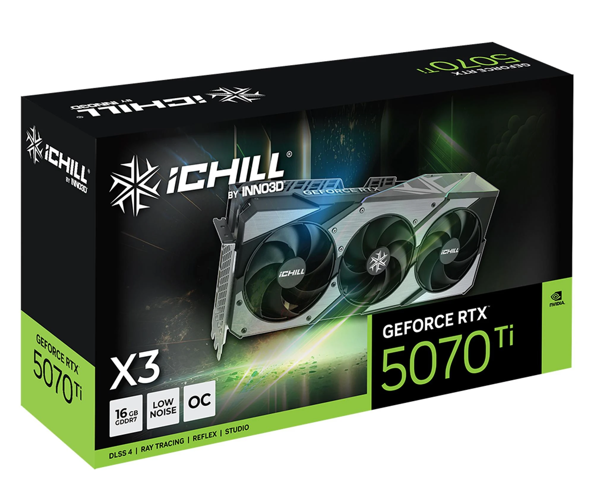 INNO3D GeForce RTX 5070 Ti iChill X3 16GB GDDR7 DLSS4 (C507T3-16D7X-176069R) EU Серія відеокарт: GeForce RTX 50 серії;