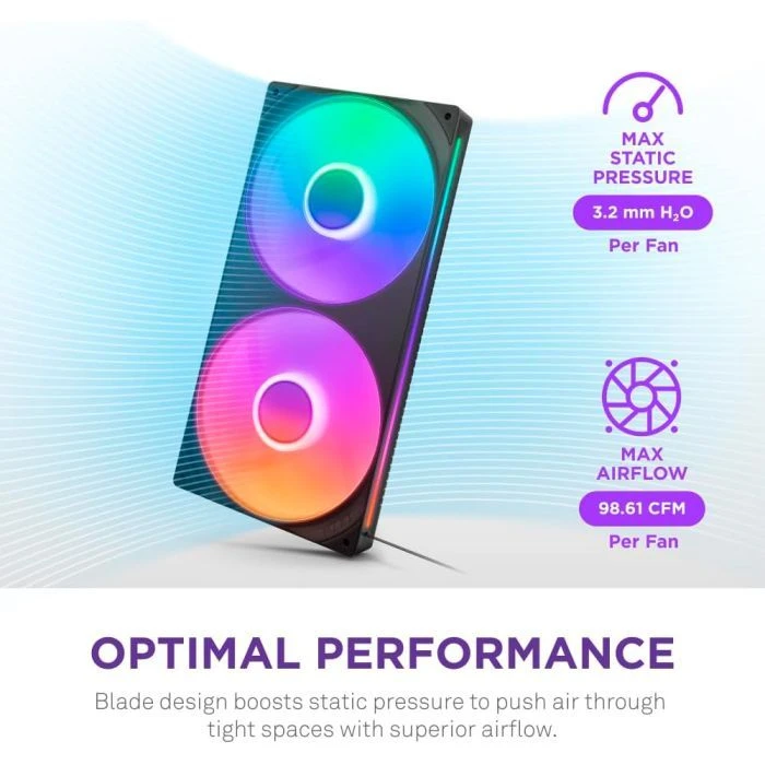 Кулер для корпуса NZXT F280 RGB Core Fan (Single Frame) - Black (RF-U28HF-B1) (UA)