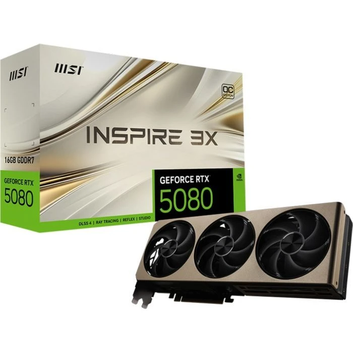 MSI GeForce RTX5080 16GB INSPIRE 3X OC (RTX 5080 16G INSPIRE 3X OC) (UA) ; Форм-фактор: стандартний;