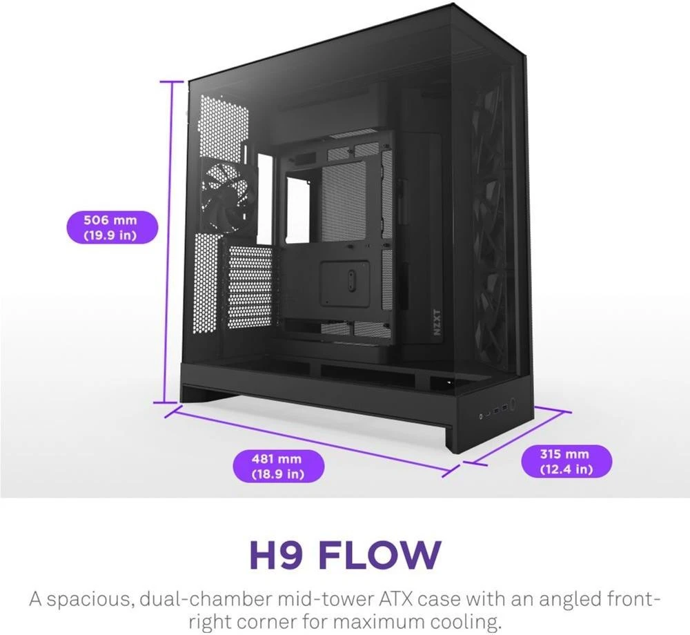 NZXT H9 Flow Black (CM-H92FB-01) (UA) Бренд: NZXT; Форм-фактор