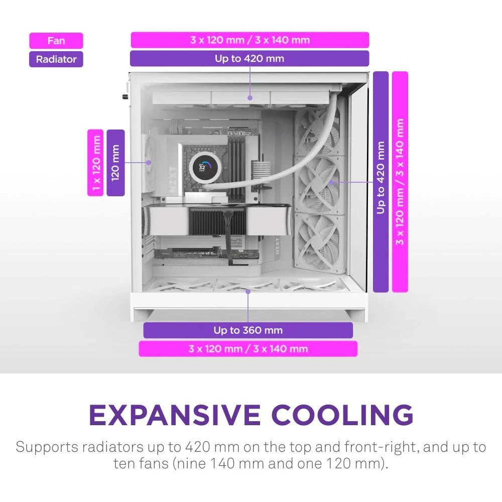NZXT H9 Flow White (CM-H92FW-01) (UA) Бренд: NZXT; Форм-фактор