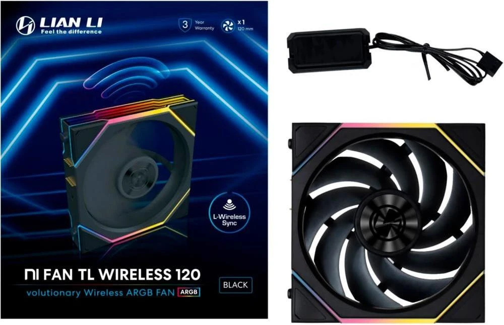 Вентилятор Lian Li Uni Fan TL Wireless 120 Black (G99.12TL1W1B.00) (UA) Бренд: Lian Li; Призначення: для
