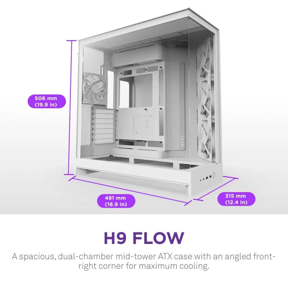 NZXT H9 Flow White (CM-H92FW-01) (UA) Бренд: NZXT; Форм-фактор