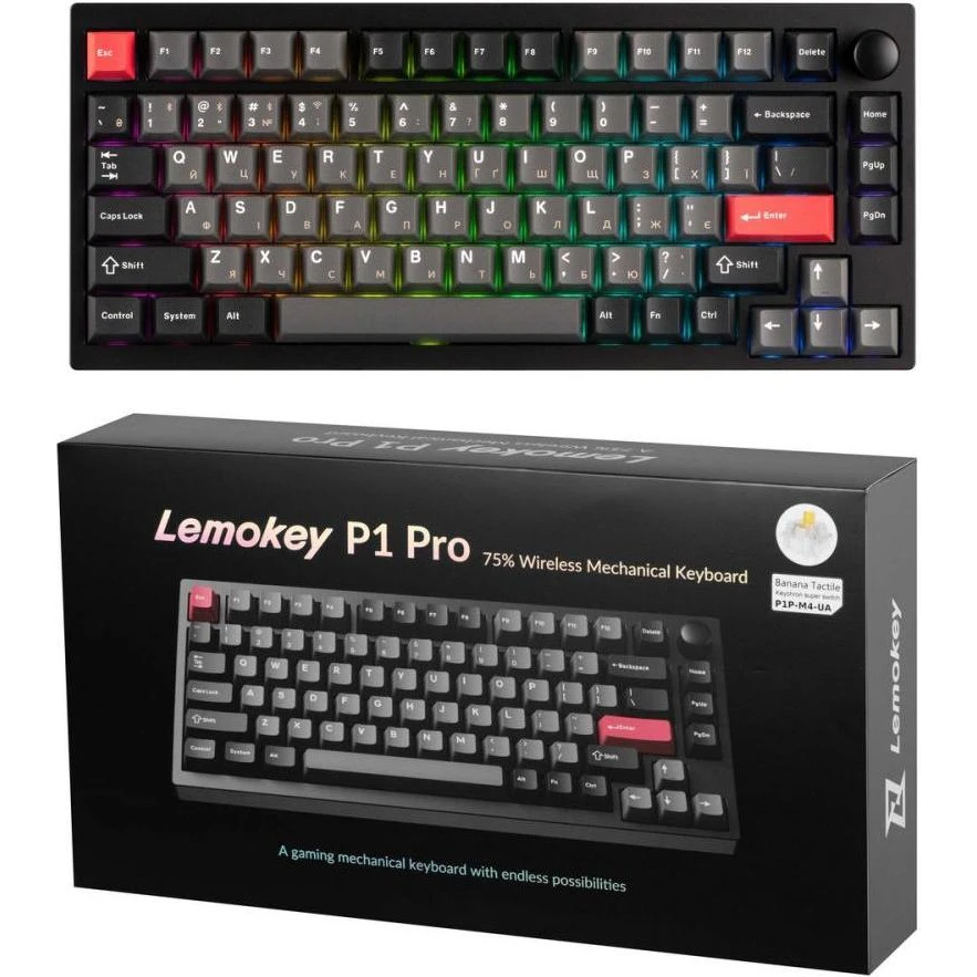 Lemokey P1 Pro Keychron Super Banana Carbon Black (P1P-M4-UA) (UA)
