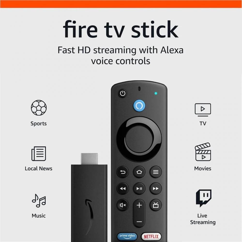 Медіаплеєр Amazon Fire TV Stick HD 3 Gen. (B07ZZVX1F2)