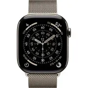 Apple Watch Series 11 GPS + Cellular 46mm Natural Tit. Case w. Natural Milanese Loop - M/L (MFD04)