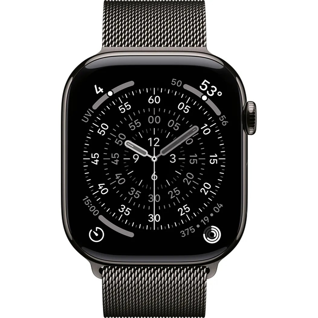 Apple Watch Series 11 GPS + Cellular 46mm Slate Tit. Case w. Slate Milanese Loop - S/M (MFD34) Бренд: Apple; Лінійка: Watch Series 11; iOS: