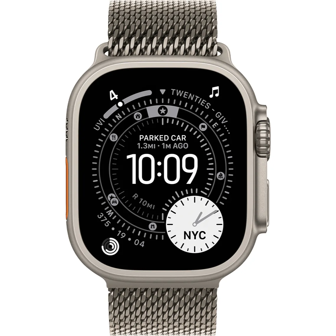 Apple Watch Ultra 3 GPS + Cellular 49mm Natural Tit. Case w. Natural Tit. Milanese Loop - Medium (MEWY4)