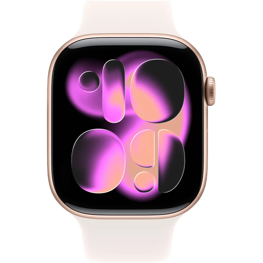 Apple Watch Series 11 GPS 46mm Rose Gold Alu. Case w. Light Blush S. Band - M/L (MEV74) Бренд: Apple; Линейка: Watch Series 11; iOS: