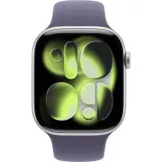 Apple Watch Series 11 GPS 46mm Silver Alu. Case w. Purple Fog S. Band - M/L (MEVA4)