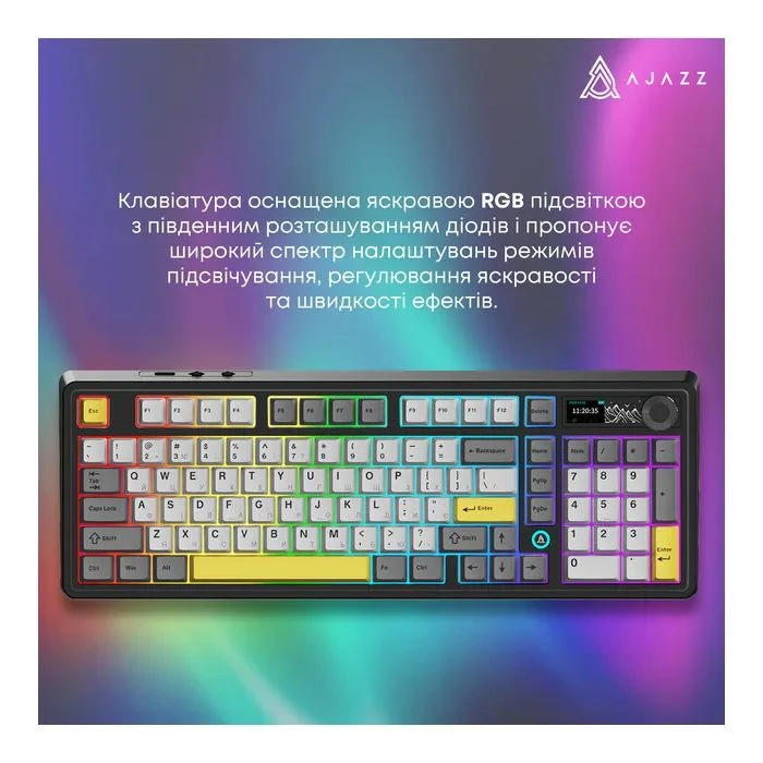 Ajazz AK980 Clear Sky Switch RGB Wireless/Bluetooth/USB Black (AK980-CS-BGY) (UA) ; Інтерфейс підключення: USB,