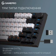 GamePro Asgard Valhalla MK160B Pro 75 RGB Wireless/Bluetooth/USB Black (MK160B Pro) (UA)