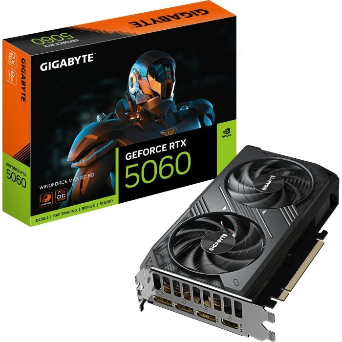 GIGABYTE GeForce RTX5060 8Gb WINDFORCE MAX OC (GV-N5060WF2MAX OC-8GD) (UA) ; Форм-фактор: стандартний;
