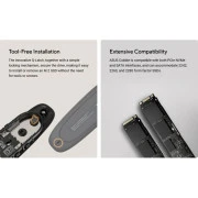 Зовнішній кардридер ASUS SSD PCIe NVMe M.2 2230/2242/2260/2280 USB Type-C 3.2 Gen 2x1 сірий (90DD02R6-M09000) (UA)