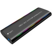 Карман внешний Dynamode M.2 SSD NVMe/SATA combo USB3.2 GEN2 Type-C aluminium black (DM-CAD-SSD10) (UA)