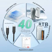 Карман зовнішній Maiwo M.2 SSD NVMe 2280 ч-з USB4.0 Type-C 40Gbps (K1695) (UA)