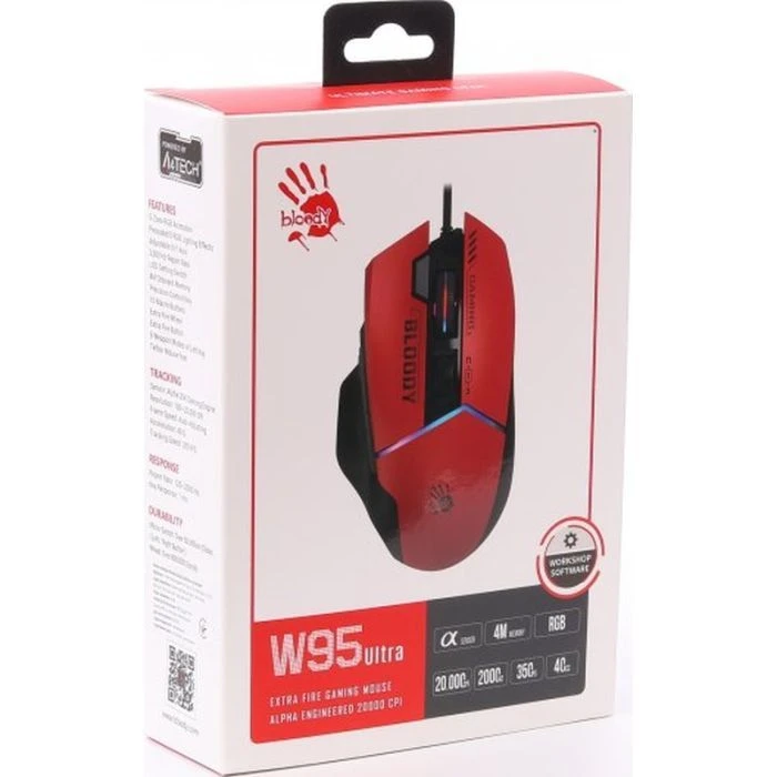 A4Tech Bloody W95 Ultra USB Red/Black (4711421002301) (UA) ; Подключение: проводное;