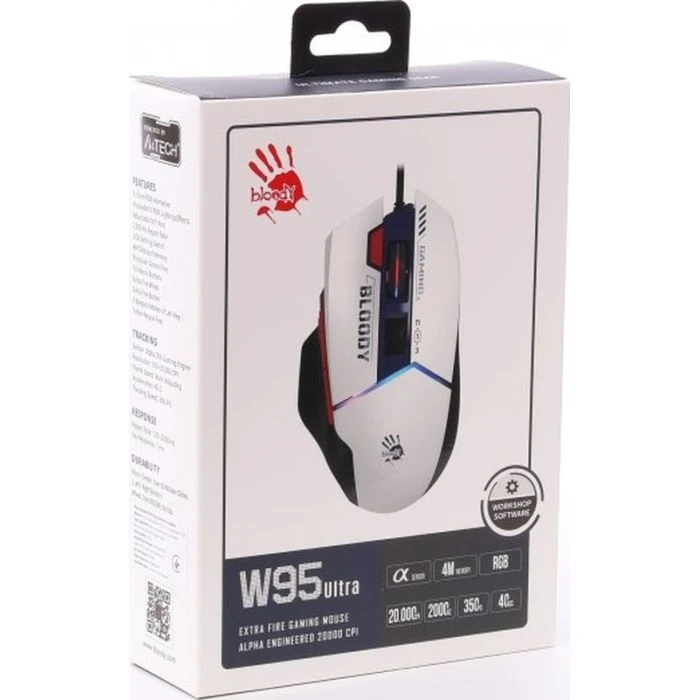 A4Tech Bloody W95 Ultra USB White/Black (4711421002325) (UA) ; Підключення: дротове;