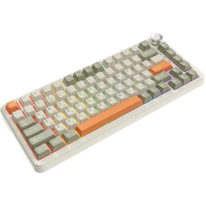 Ajazz AK820 MAX Flying Fish Switch RGB Wireless/Bluetooth/USB Beige (AK820MAX-FF-R) (UA)